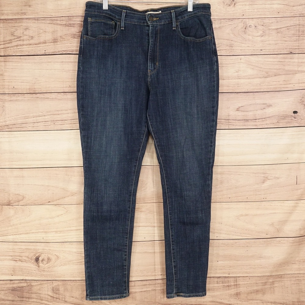 Levi's 721 High Rise Skinny Jeans Womens 33 Blue Dark Wash 34x28.5 Denim